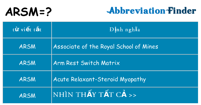 arsm hiện những gì đứng cho