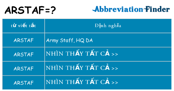 arstaf hiện những gì đứng cho