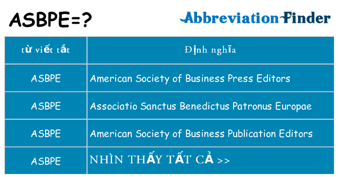asbpe hiện những gì đứng cho