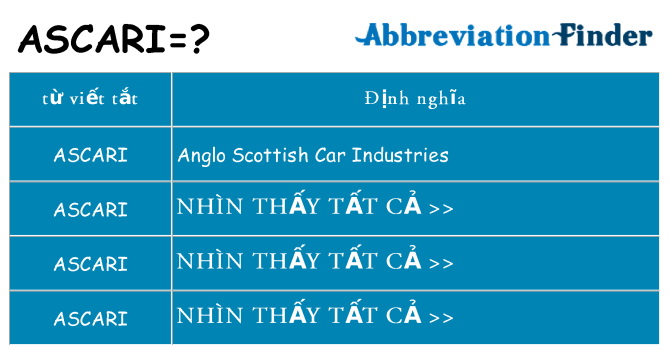 ascari hiện những gì đứng cho