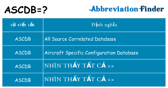 ascdb hiện những gì đứng cho