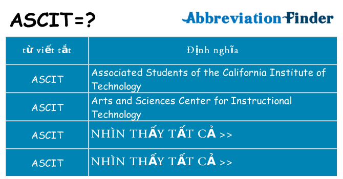 ascit hiện những gì đứng cho