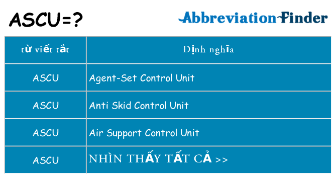 ascu hiện những gì đứng cho