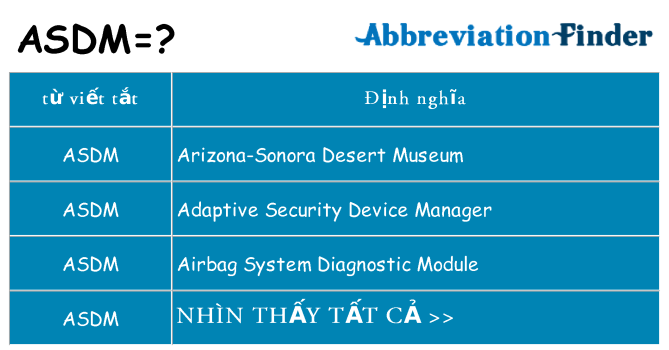 asdm hiện những gì đứng cho
