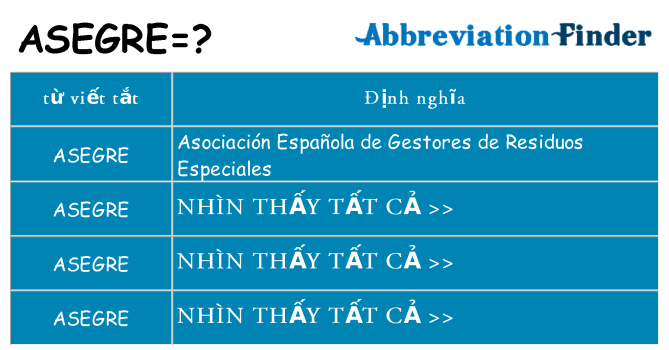 asegre hiện những gì đứng cho