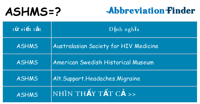 ashms hiện những gì đứng cho