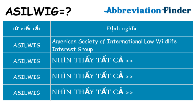 asilwig hiện những gì đứng cho