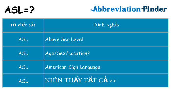 asl hiện những gì đứng cho