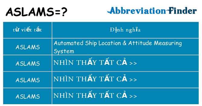 aslams hiện những gì đứng cho