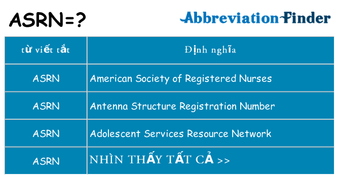 asrn hiện những gì đứng cho
