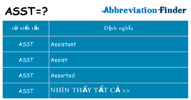 asst hiện những gì đứng cho