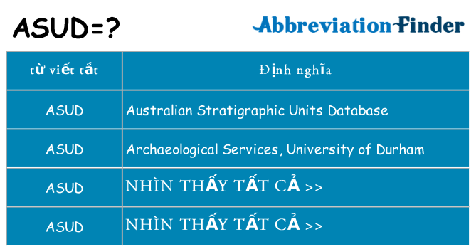 asud hiện những gì đứng cho
