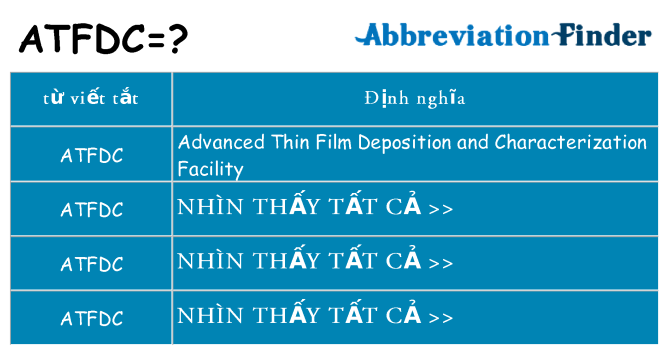 atfdc hiện những gì đứng cho