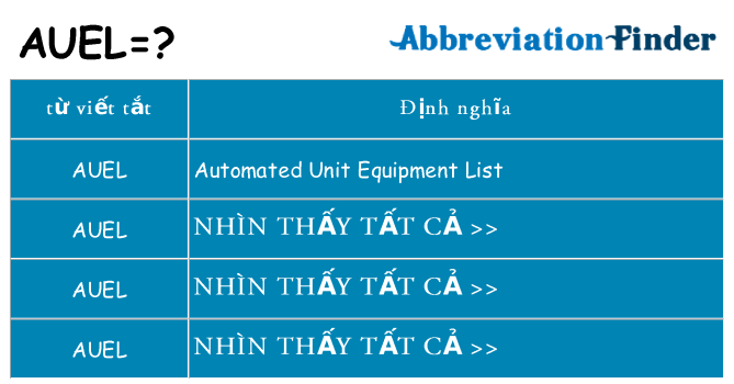 auel hiện những gì đứng cho