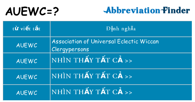 auewc hiện những gì đứng cho