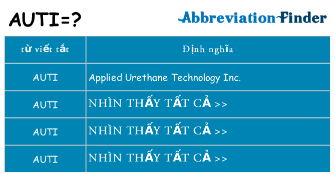 auti hiện những gì đứng cho