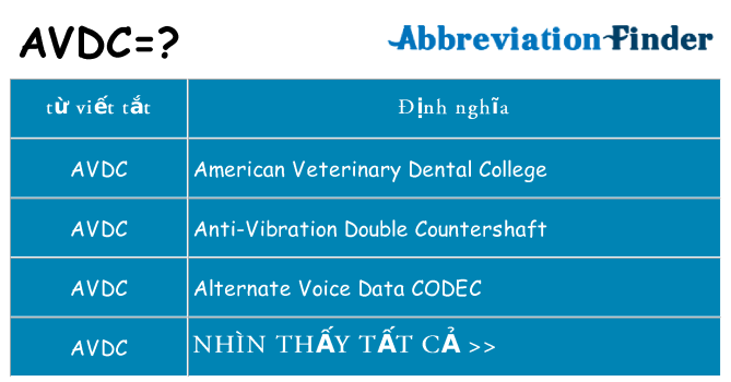 avdc hiện những gì đứng cho
