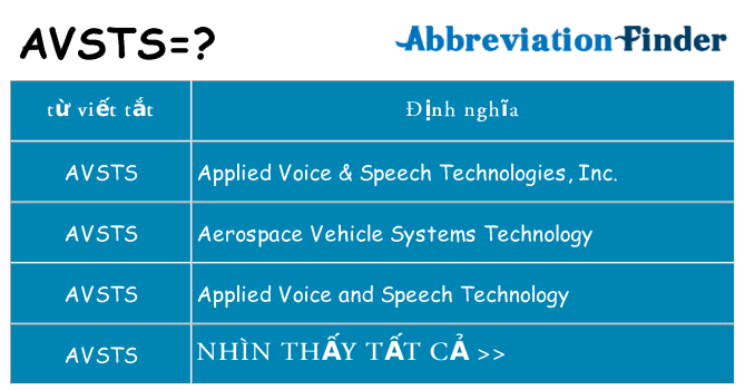 avsts hiện những gì đứng cho