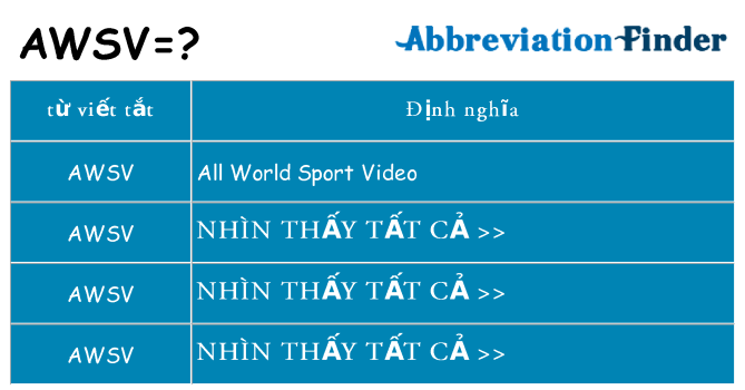 awsv hiện những gì đứng cho