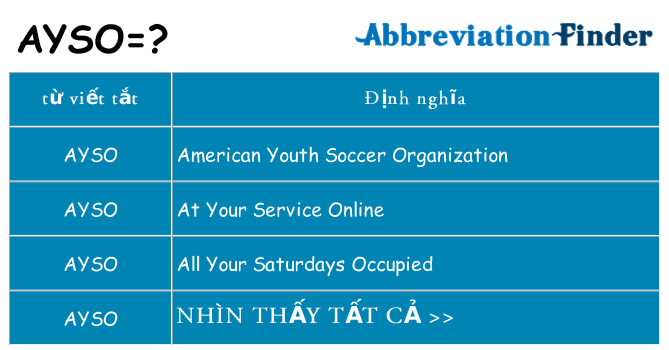ayso hiện những gì đứng cho