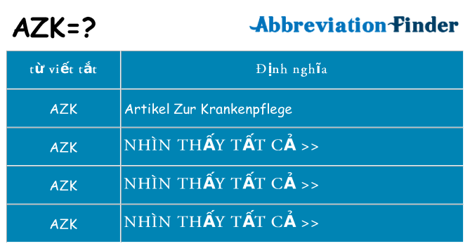 azk hiện những gì đứng cho