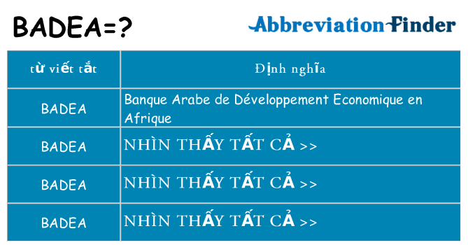 badea hiện những gì đứng cho