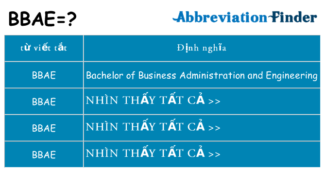 bbae hiện những gì đứng cho