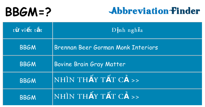 bbgm hiện những gì đứng cho