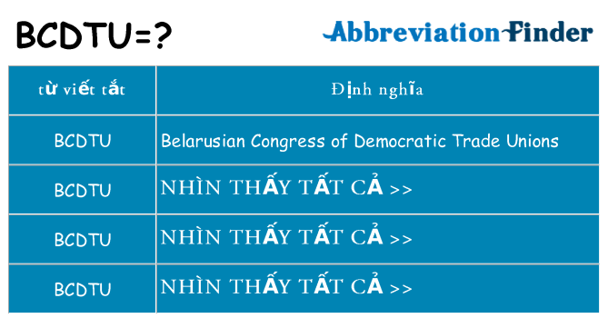 bcdtu hiện những gì đứng cho