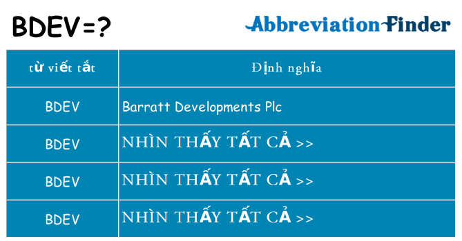 bdev hiện những gì đứng cho