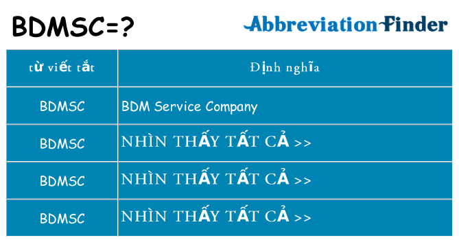 bdmsc hiện những gì đứng cho