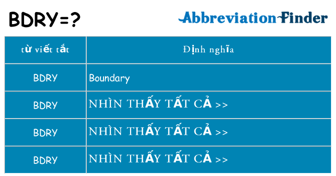bdry hiện những gì đứng cho