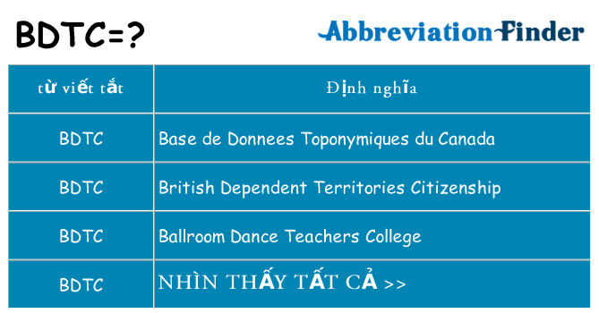 bdtc hiện những gì đứng cho