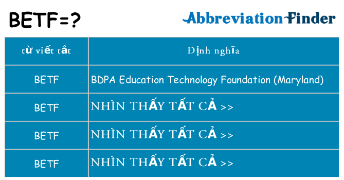 betf hiện những gì đứng cho