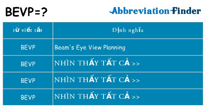 bevp hiện những gì đứng cho