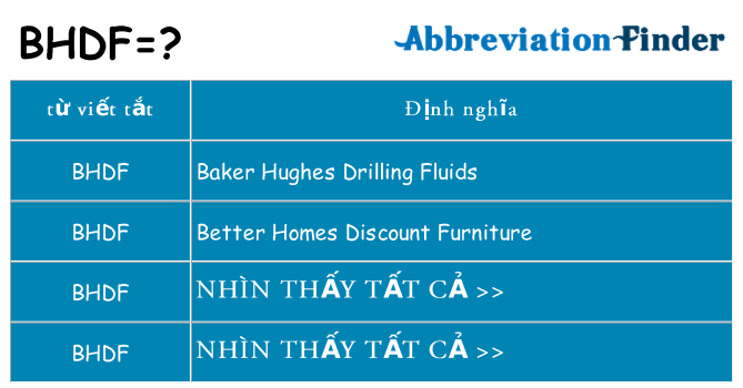 bhdf hiện những gì đứng cho