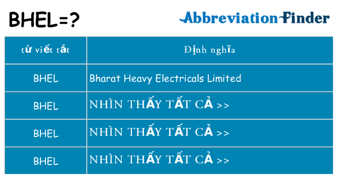 bhel hiện những gì đứng cho