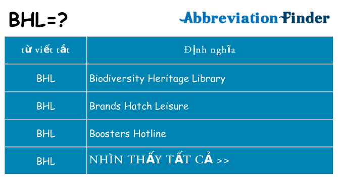 bhl hiện những gì đứng cho