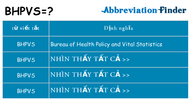 bhpvs hiện những gì đứng cho