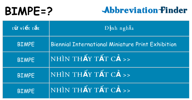 bimpe hiện những gì đứng cho