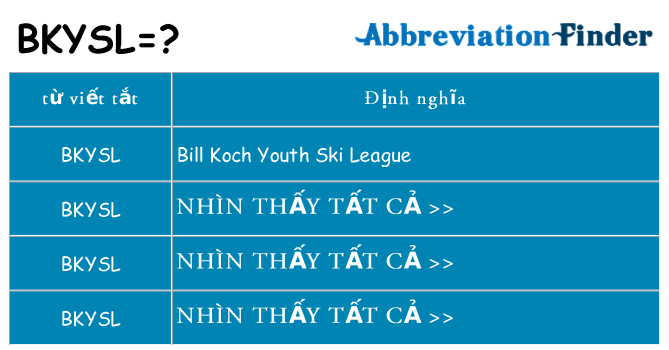 bkysl hiện những gì đứng cho