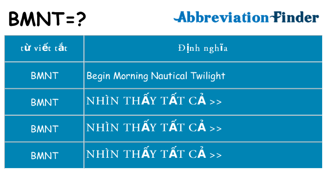 bmnt hiện những gì đứng cho