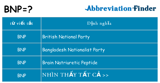 bnp hiện những gì đứng cho