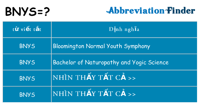 bnys hiện những gì đứng cho