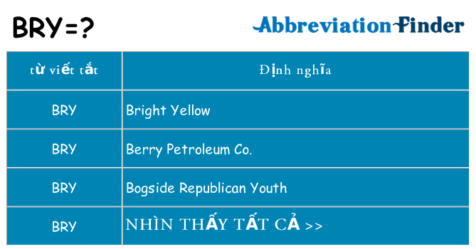bry hiện những gì đứng cho