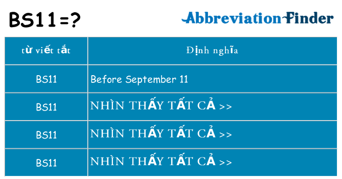 bs11 hiện những gì đứng cho