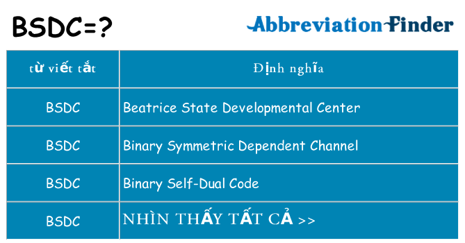 bsdc hiện những gì đứng cho