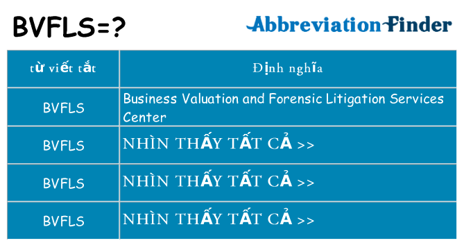 bvfls hiện những gì đứng cho