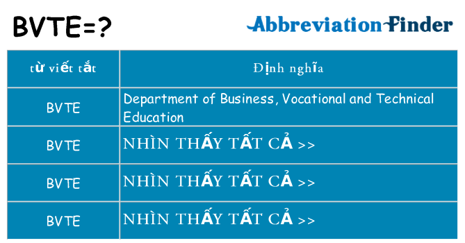 bvte hiện những gì đứng cho