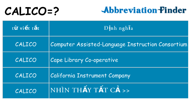 calico hiện những gì đứng cho
